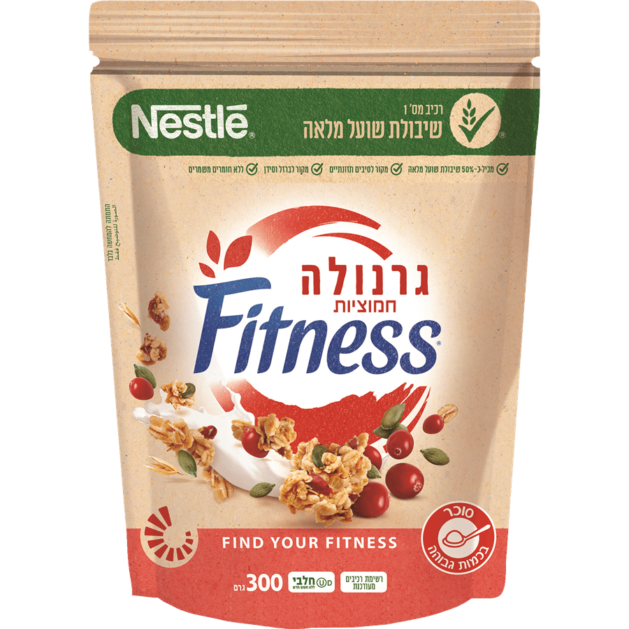 פיטנס גרנולה חמוציות 300 גרם