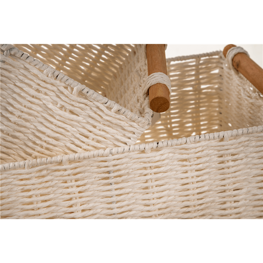 סלסלה עם ידיות עץ