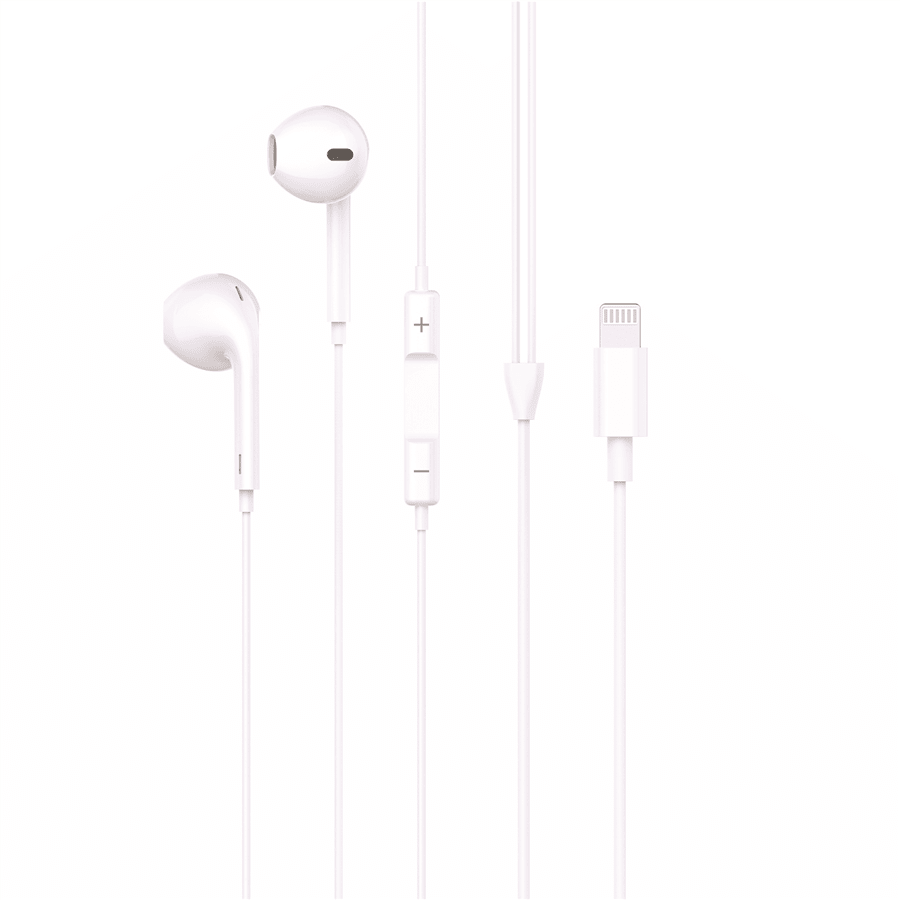 אוזניות חוט לבן