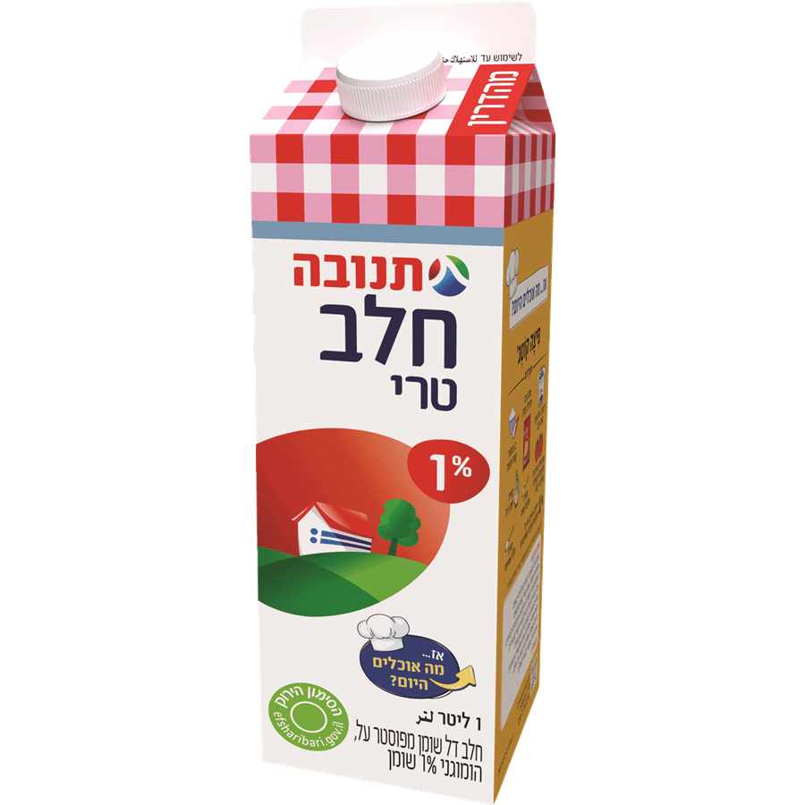תנובה חלב בקרטון 1%