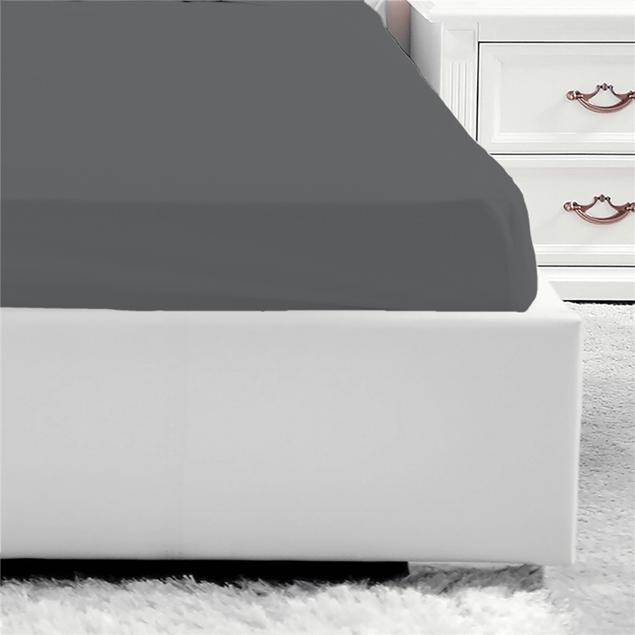 סדין זוגי חלק אפור כהה