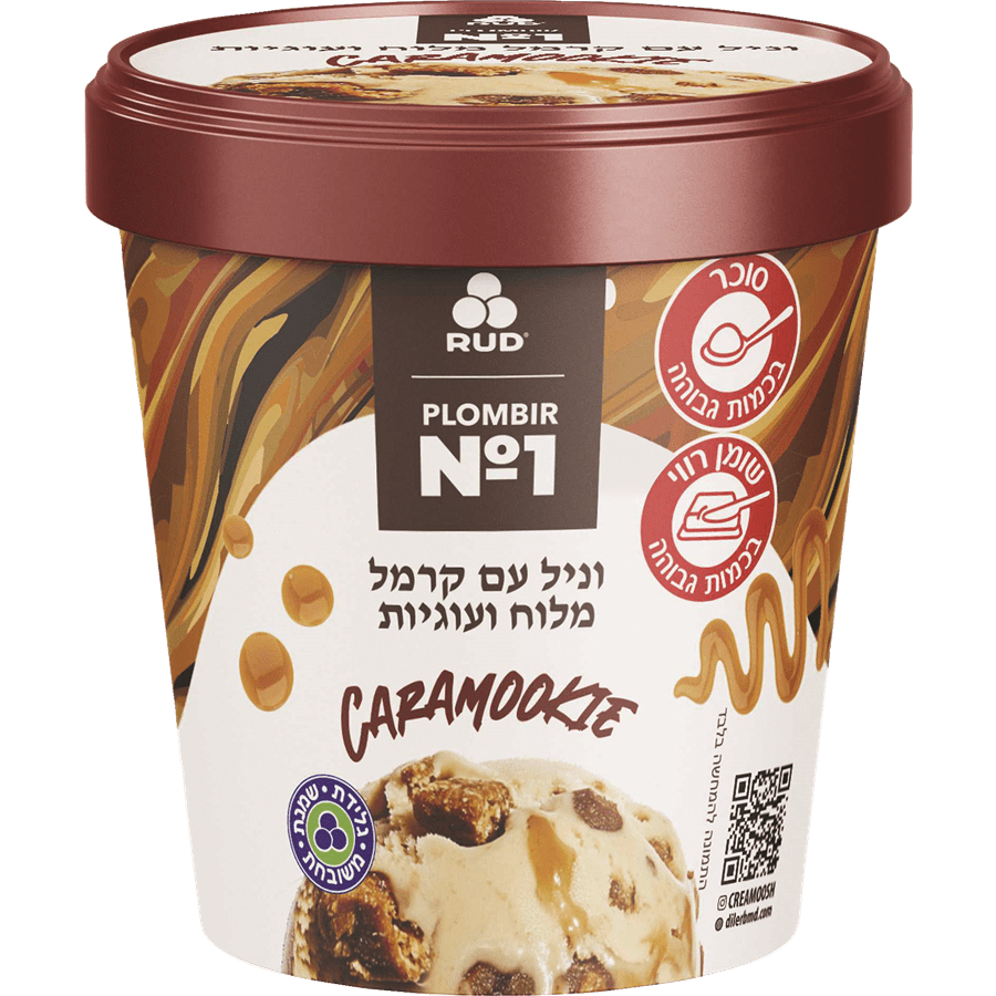 גלידת שמנת וניל קרמל מלוח עוגיות 330 גר