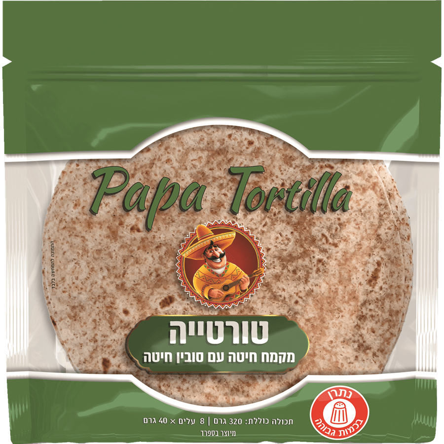 טורטיה חיטה מלאה 40*8גרם