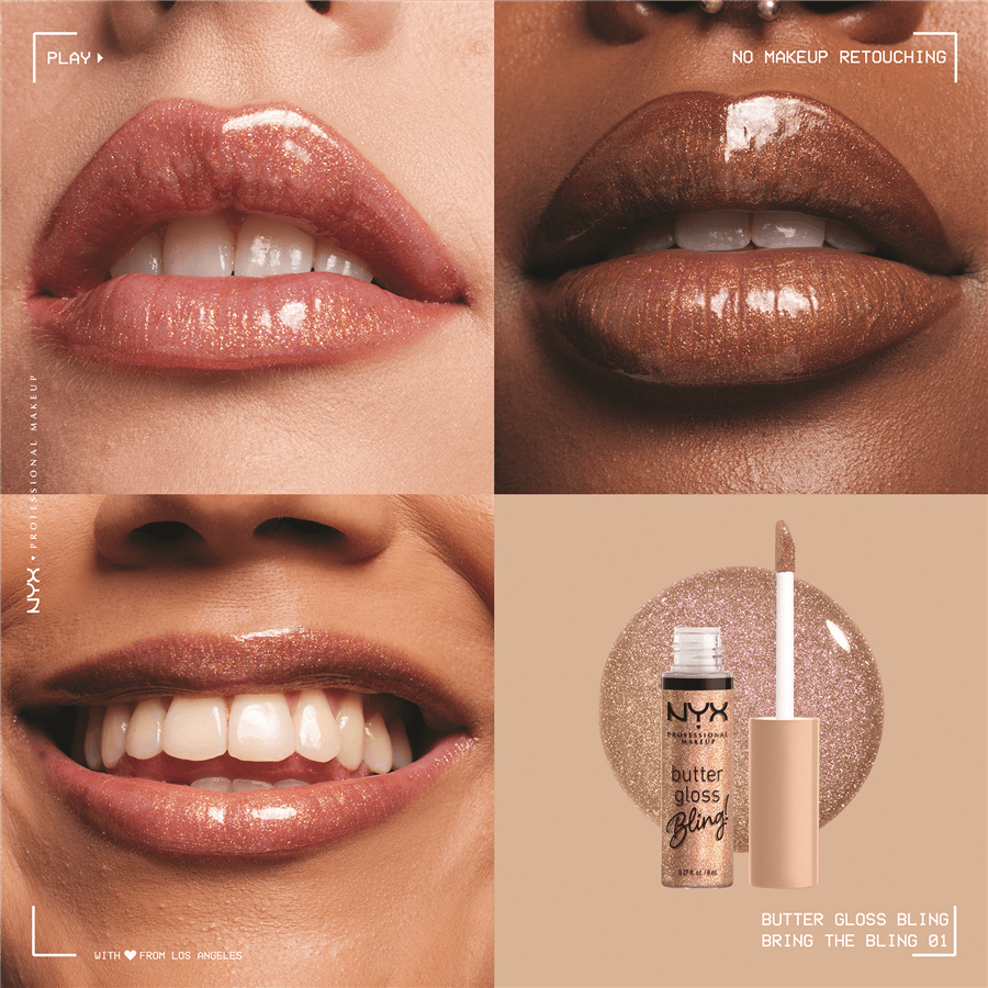 גלוס  BRING THE BLING 01 BUTTER LIP GLOS