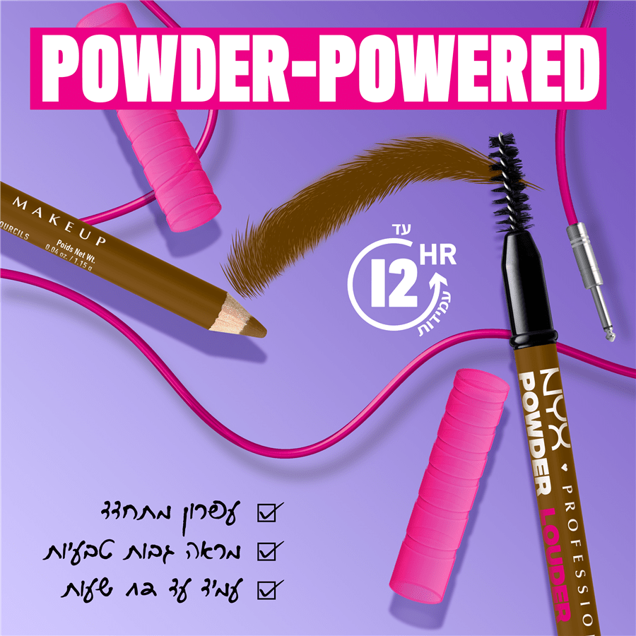 TAUPE 02 POWDER LOUDER עפרון גבות דו צ