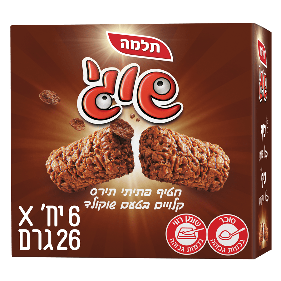 תלמה - מאגדת חטיף שוגי בטעם שוקולד 26 גרם * שישייה
