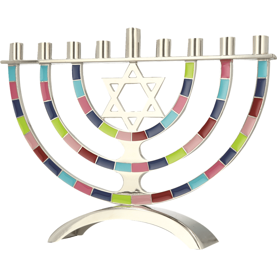 חנוכייה שיבוץ אבנים