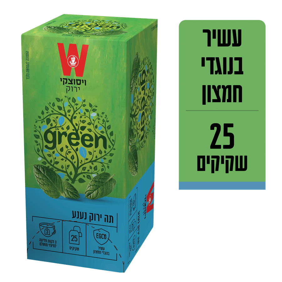 ויסוצקי - תה ירוק נענע 25 יח'