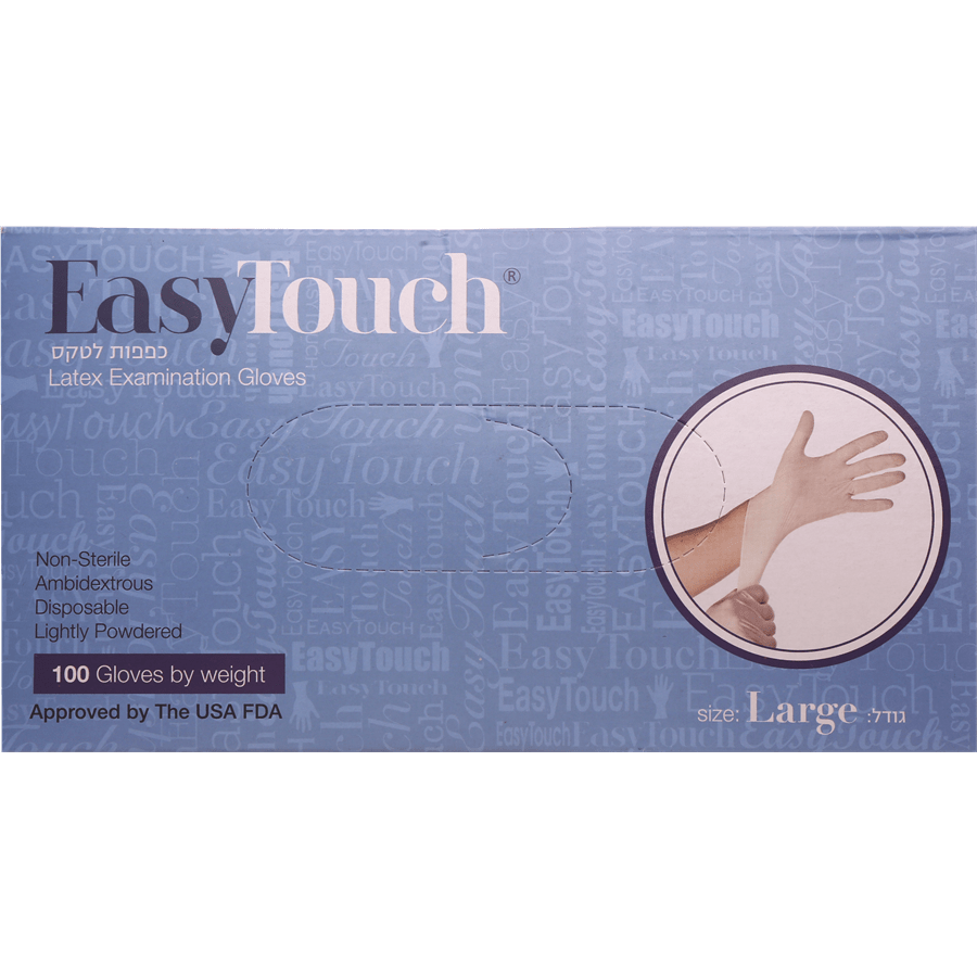 כפפות לאטקס 100 יח' EASY TOUCH- L
