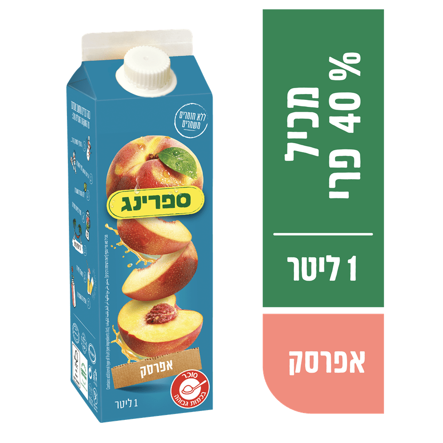 נקטר ספרינג אפרסק קרטונית 1 ל'