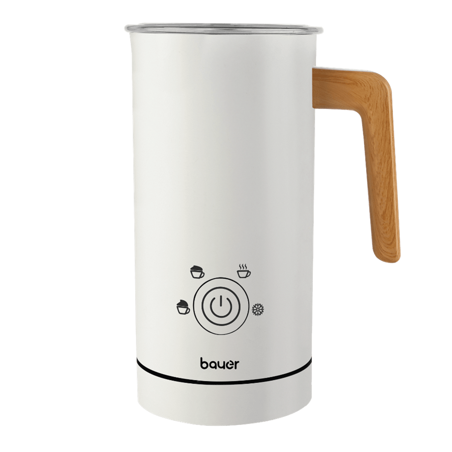 מקציף חלב ידית עץ לבן