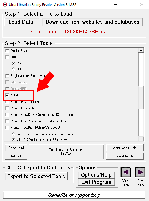 ultra librarian export to kicad