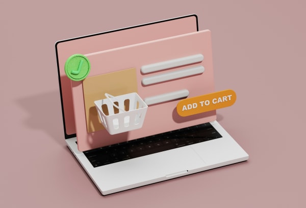 A laptop with an add to cart button showing