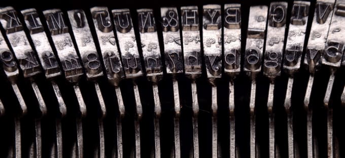 Close-up of typewriter keys