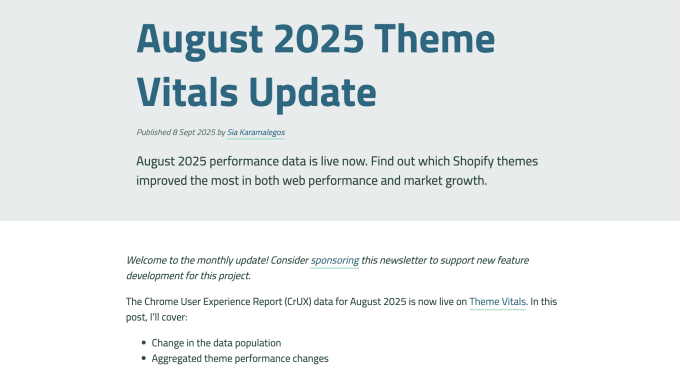 The start of a monthly newsletter
