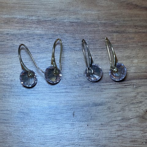 Silver-Tone Crystal Drop Earrings, donated costume jewelry available to rent