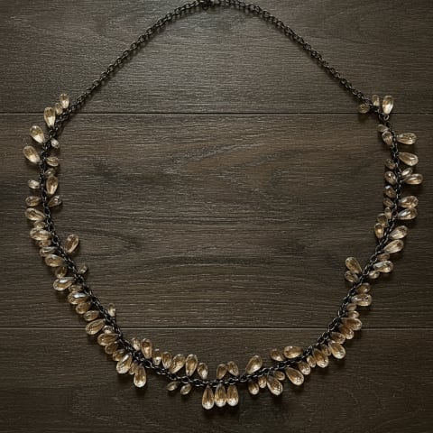 MISA Los Angeles Crystal Drop Necklace, donated costume jewelry available to rent