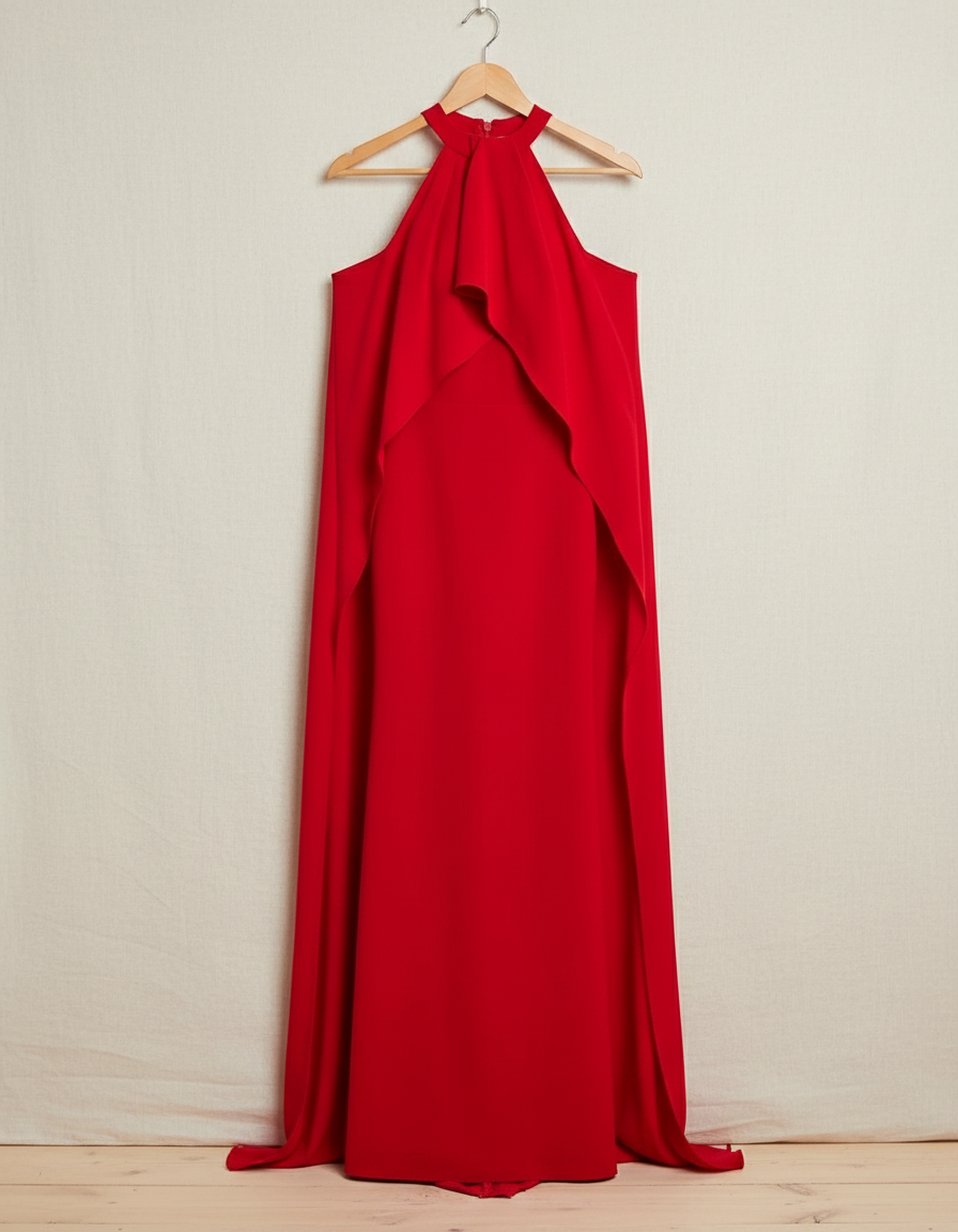 Issue New York Red Halter Gown