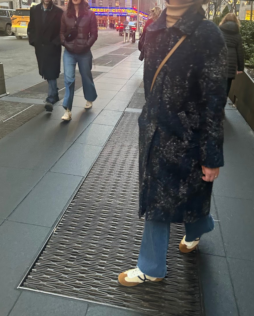 Sara P. wearing Veronica Beard Riviera Trainer Sneakers