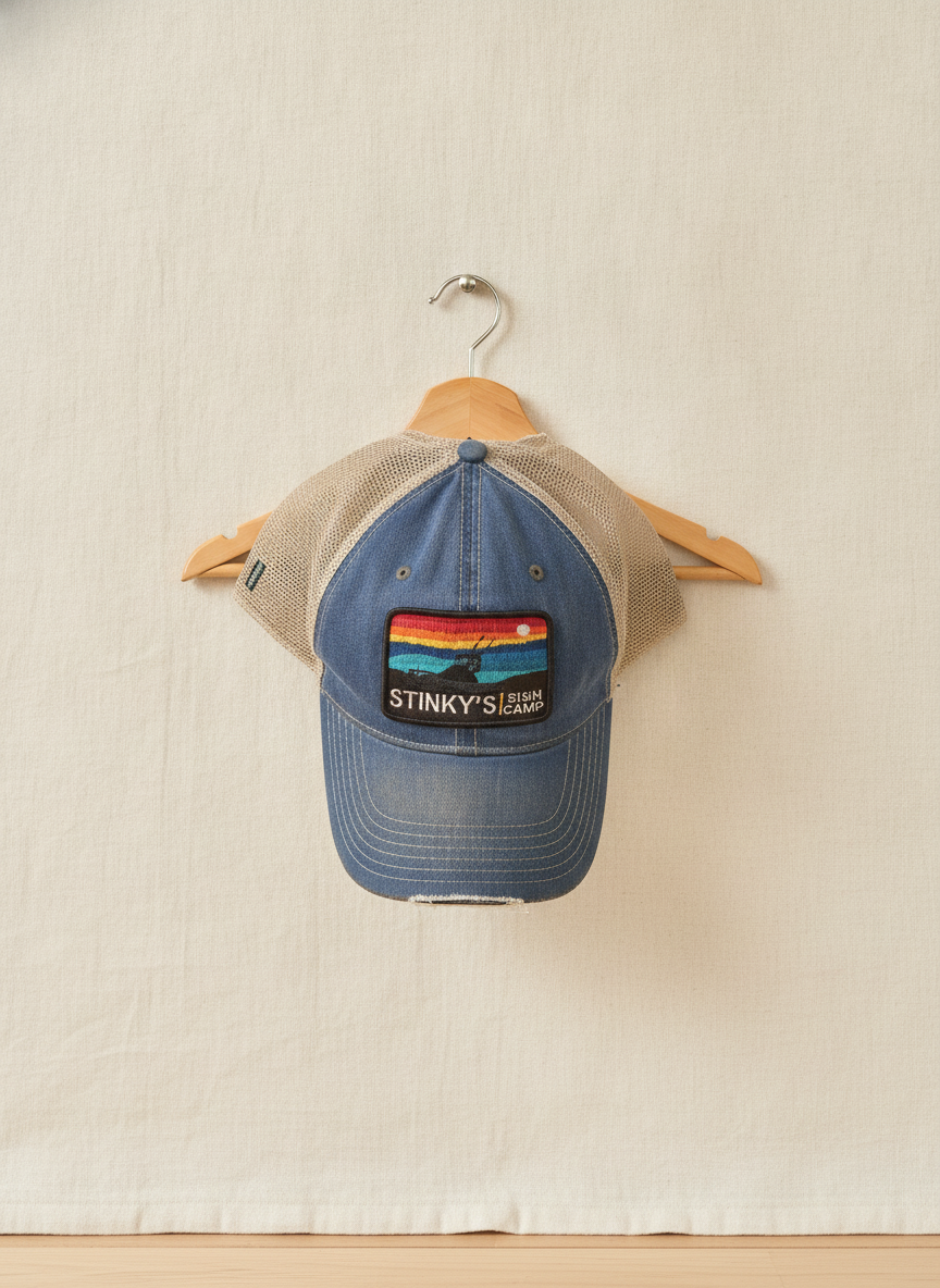 Stinky's Trucker Hat with Rainbow Patch - Studio Shot