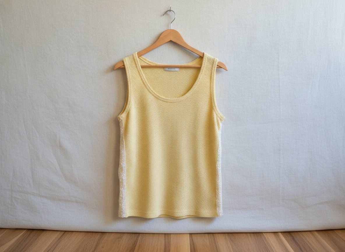 BBG Yellow Knit Tank Top - Studio Shot
