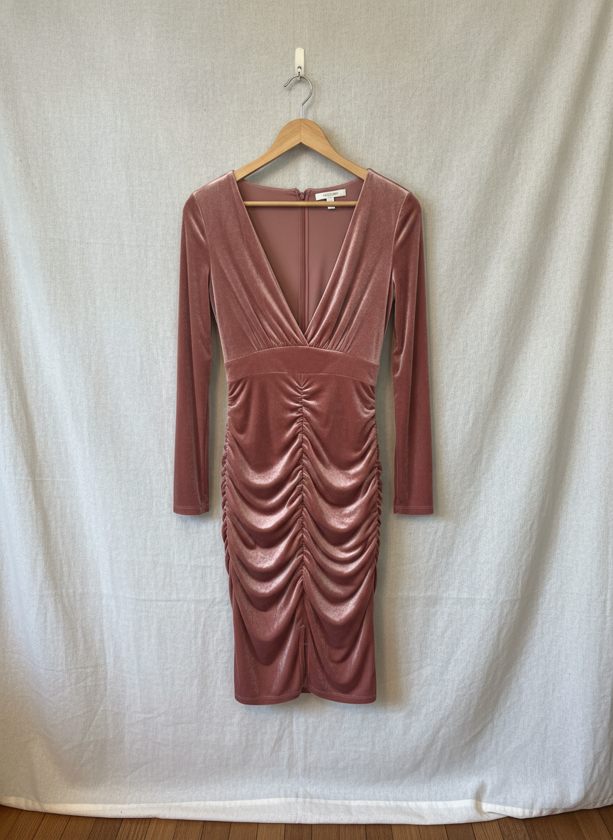 Forever 21 Velvet Ruched Dress - Studio Shot