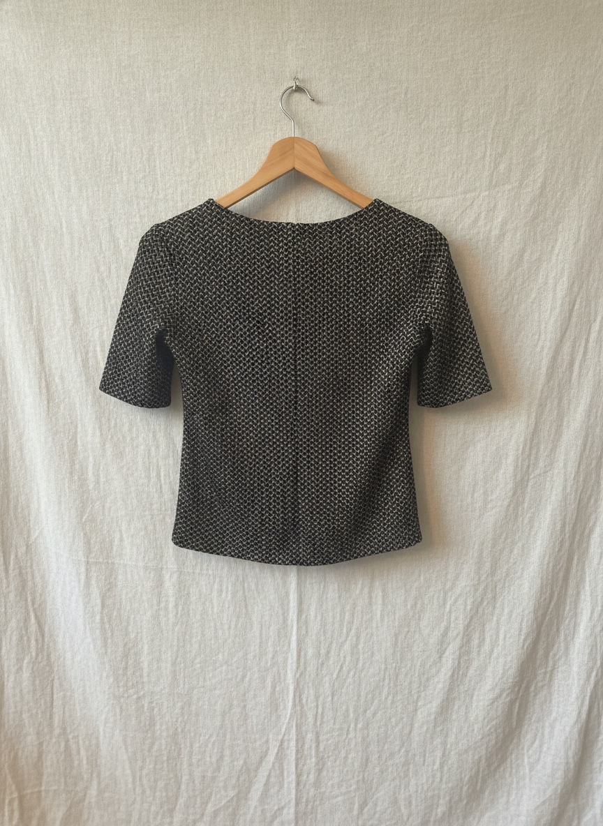 Ann Taylor Chic Black Knit Top - Studio Shot