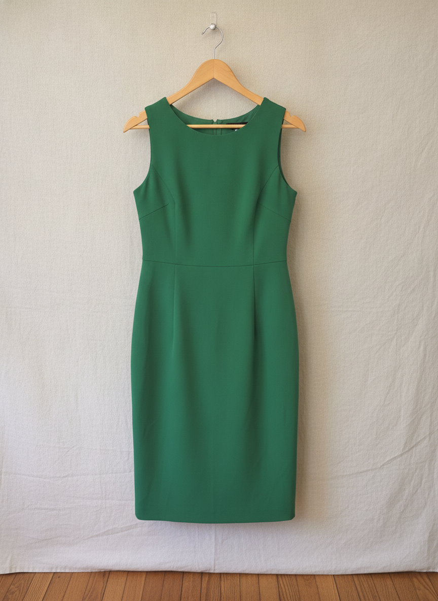 Ann Taylor Chic Green Sheath Dress - Studio Shot