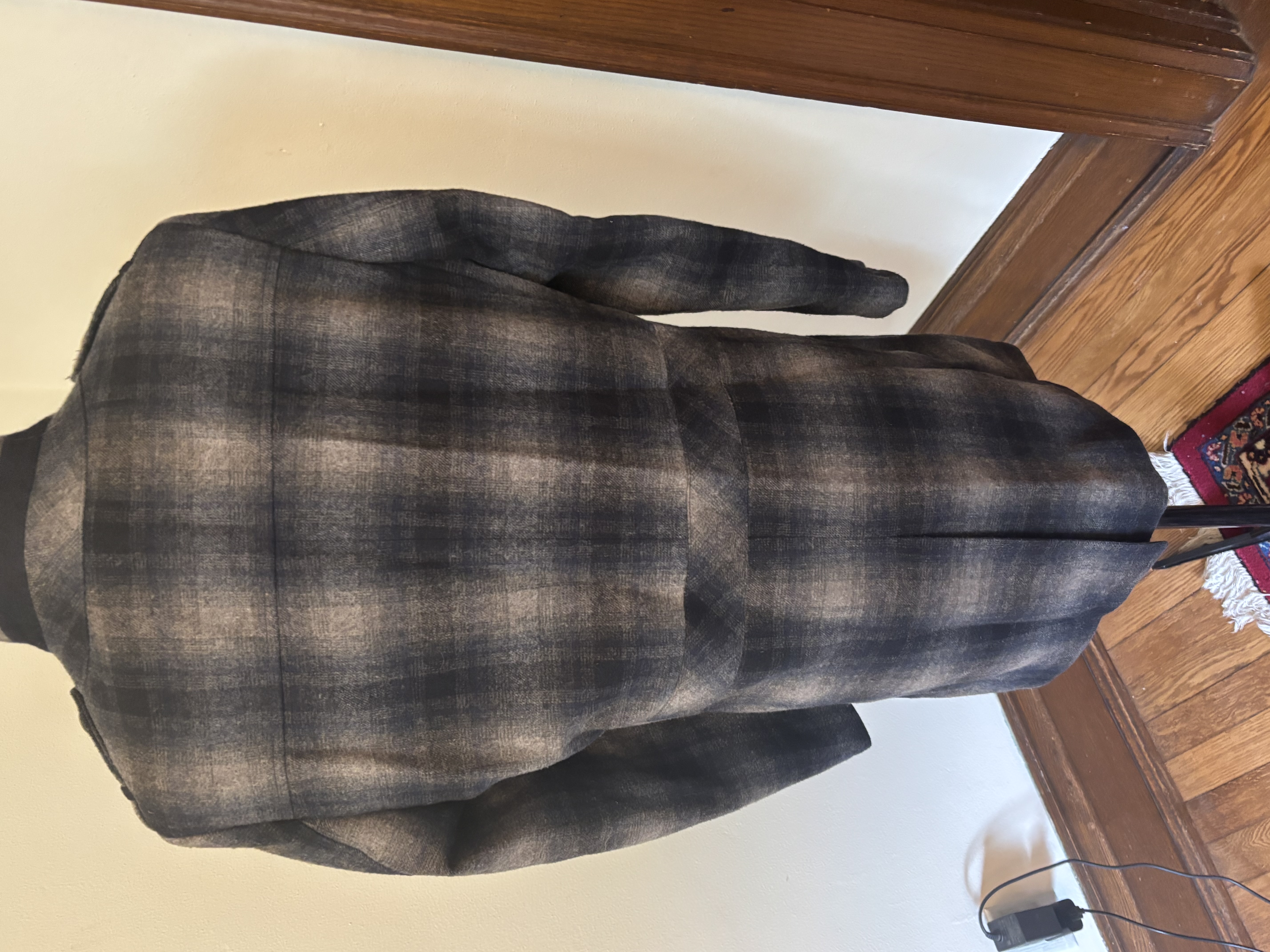 Sarar Plaid Wool Trench Coat