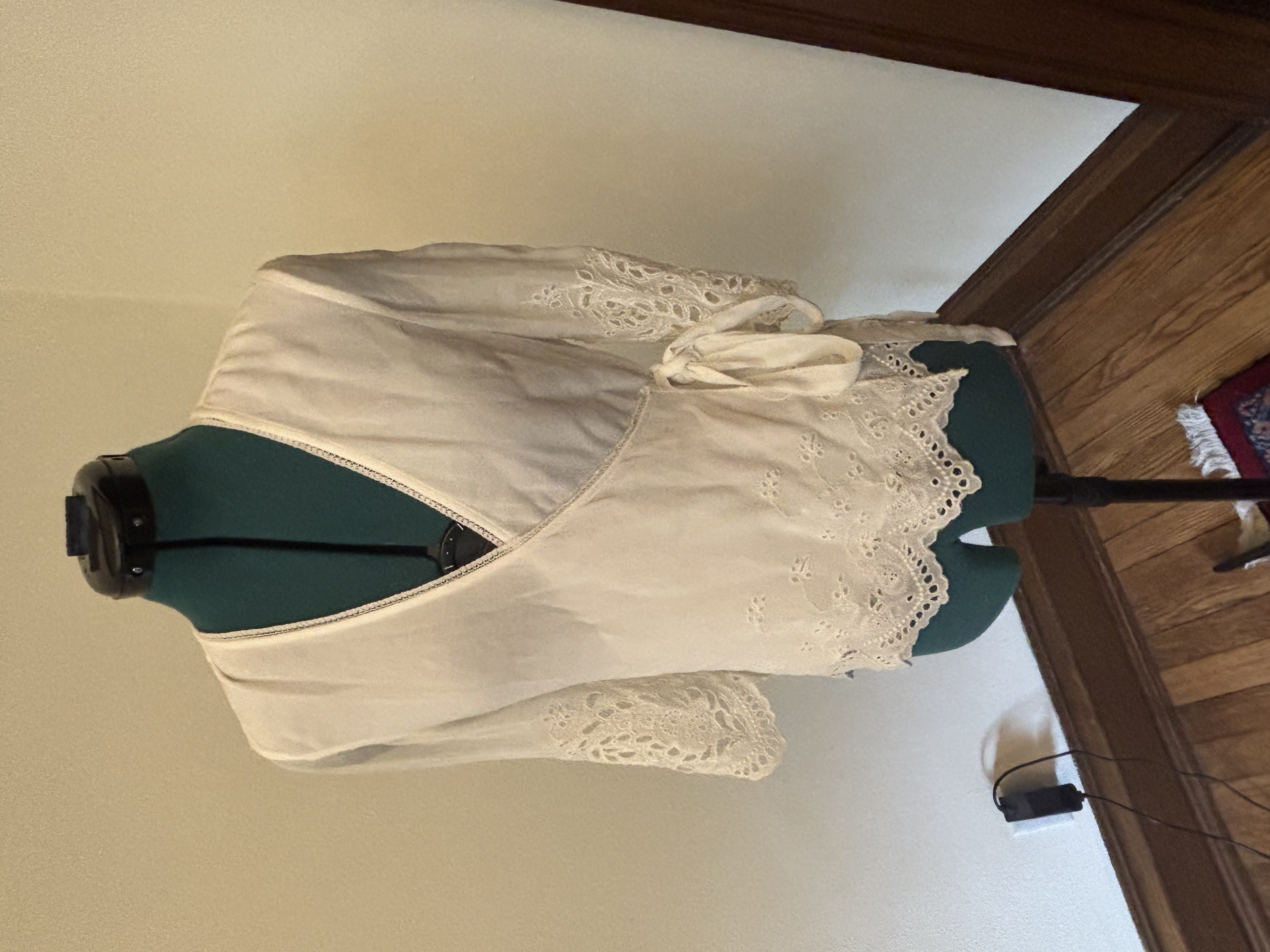 AllSaints Lace Trim Wrap Blouse