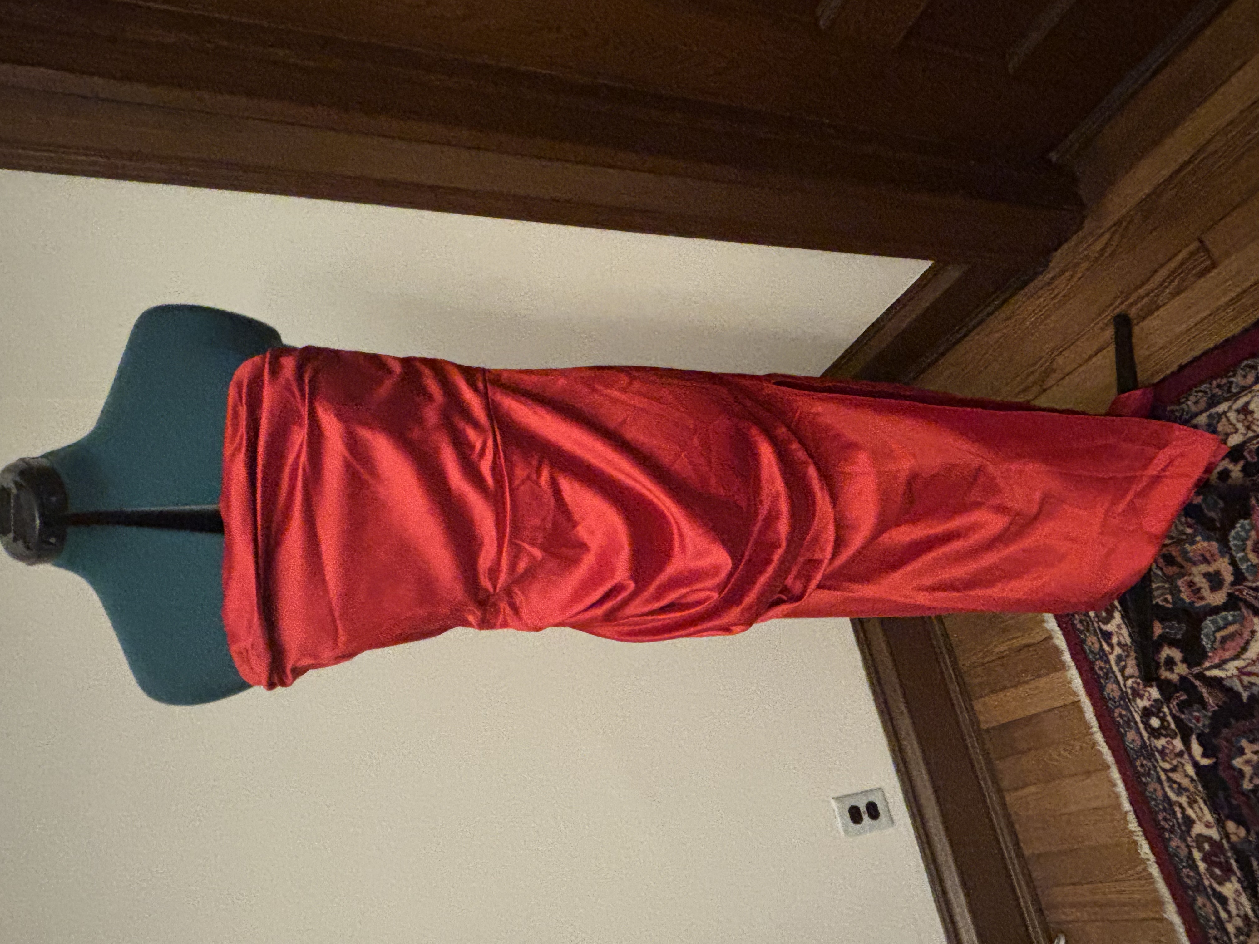 Red Strapless Elegant Gown