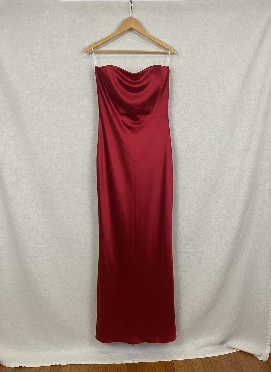 More To Come Strapless Red Gown