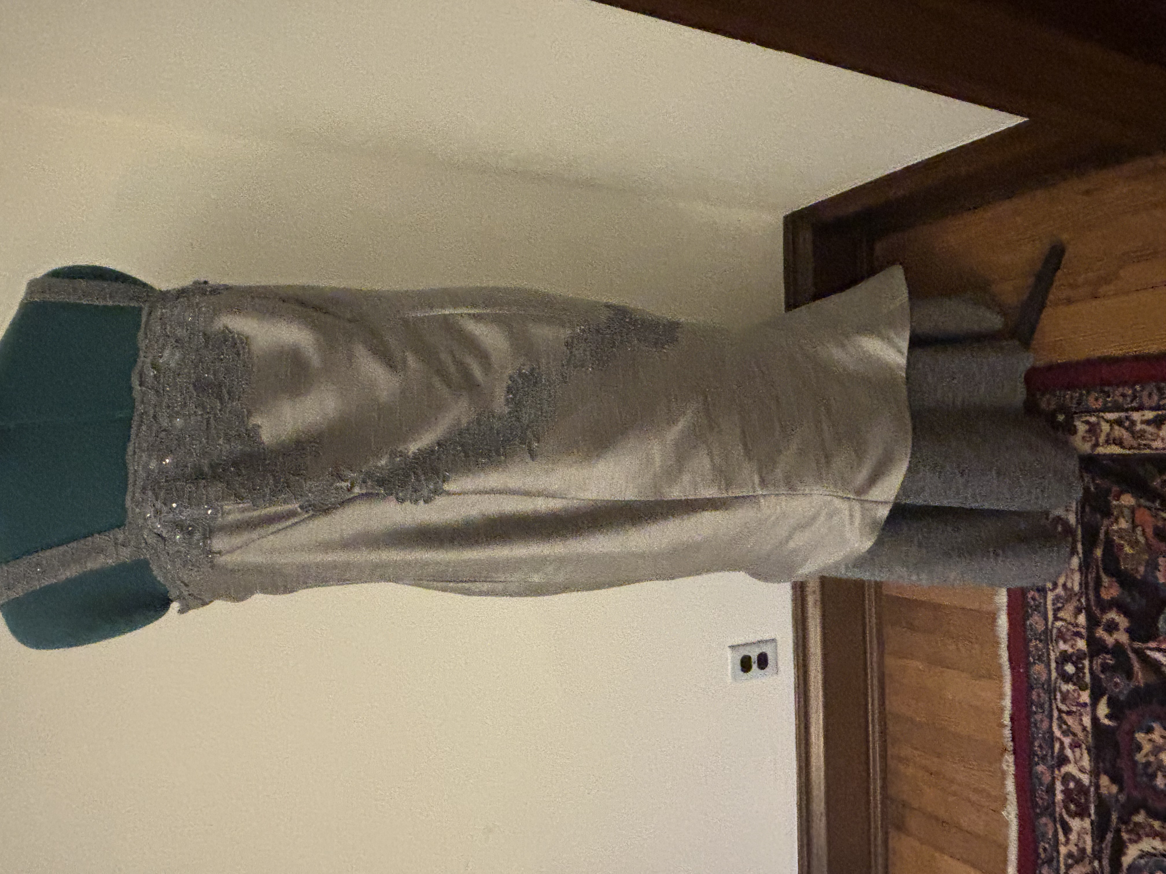 Silver Lace Embellished Gown & Bolero