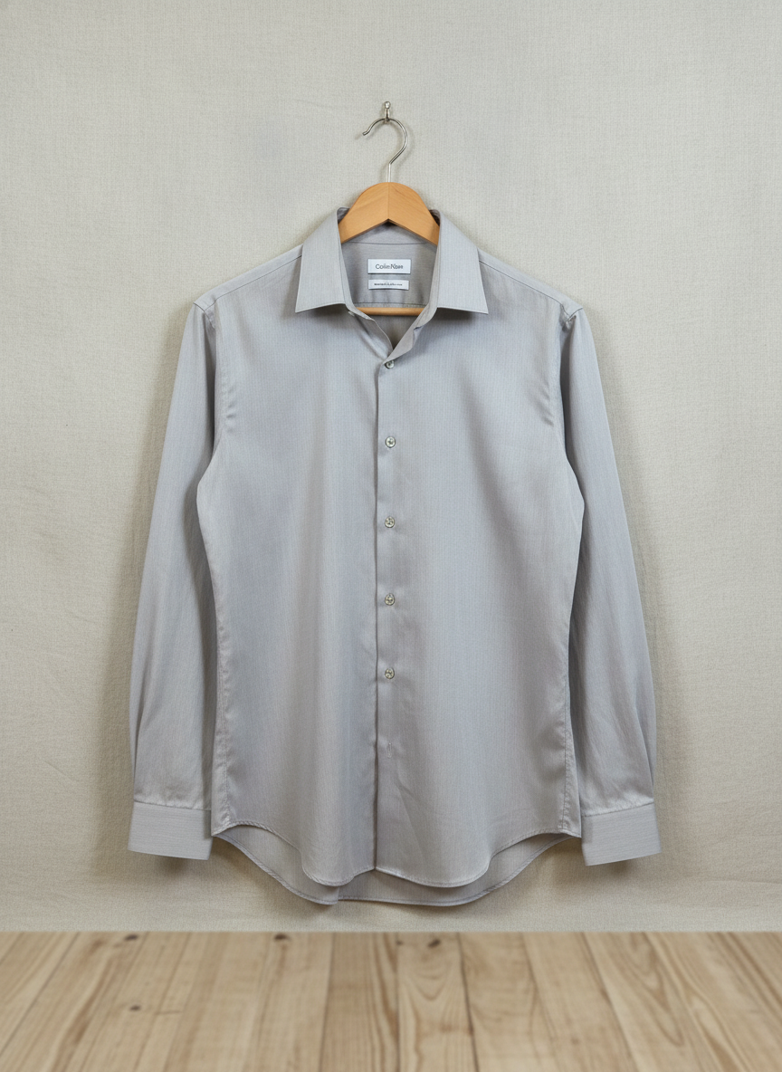 Calvin Klein Men's Slim Fit Grey Shirt - Studio Shot
