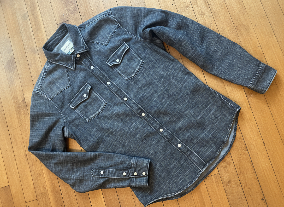 The Kooples Black Jean Shirt - Styled Flat-Lay