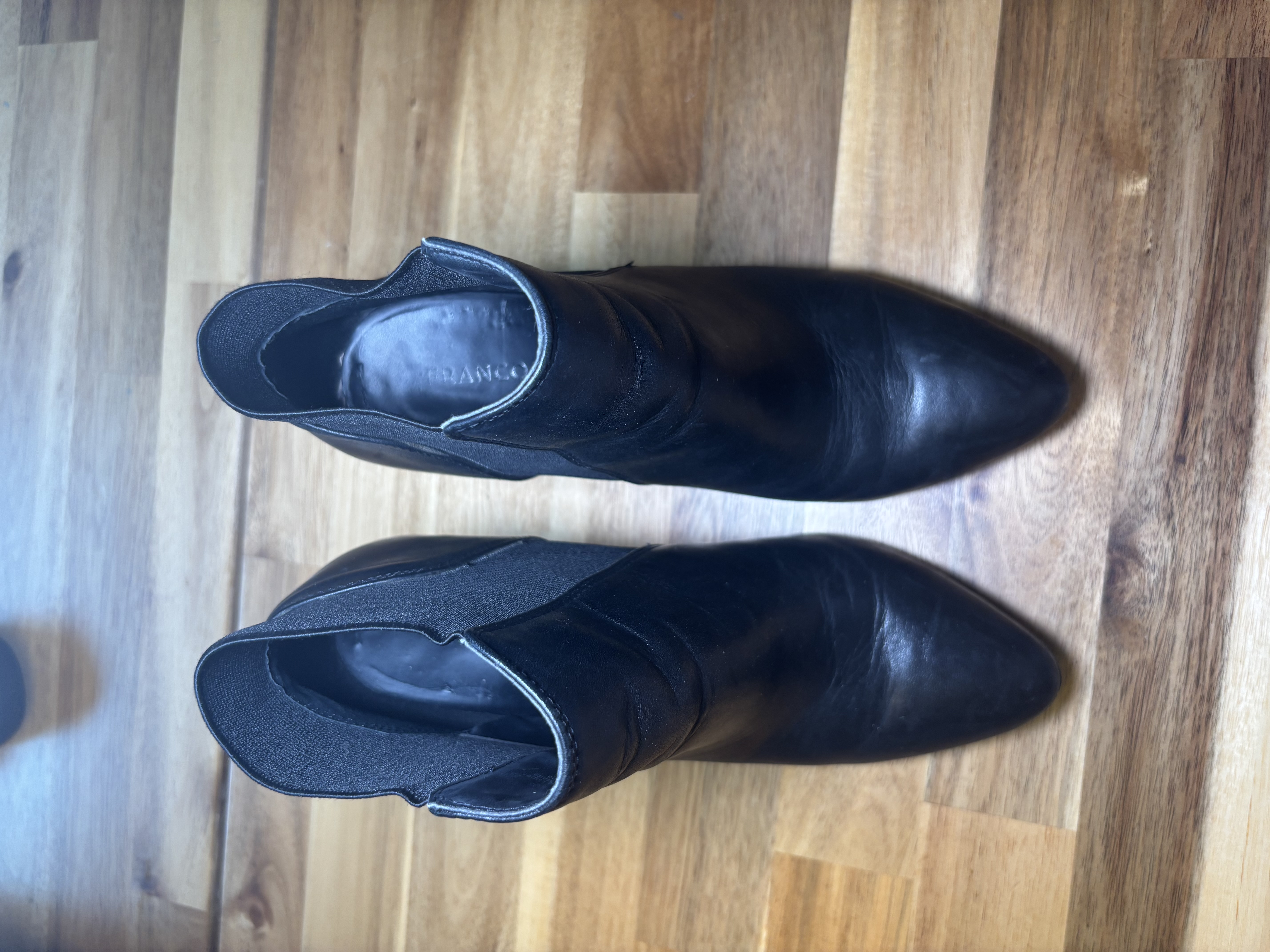 Franco Sarto Sleek Black Ankle Boots