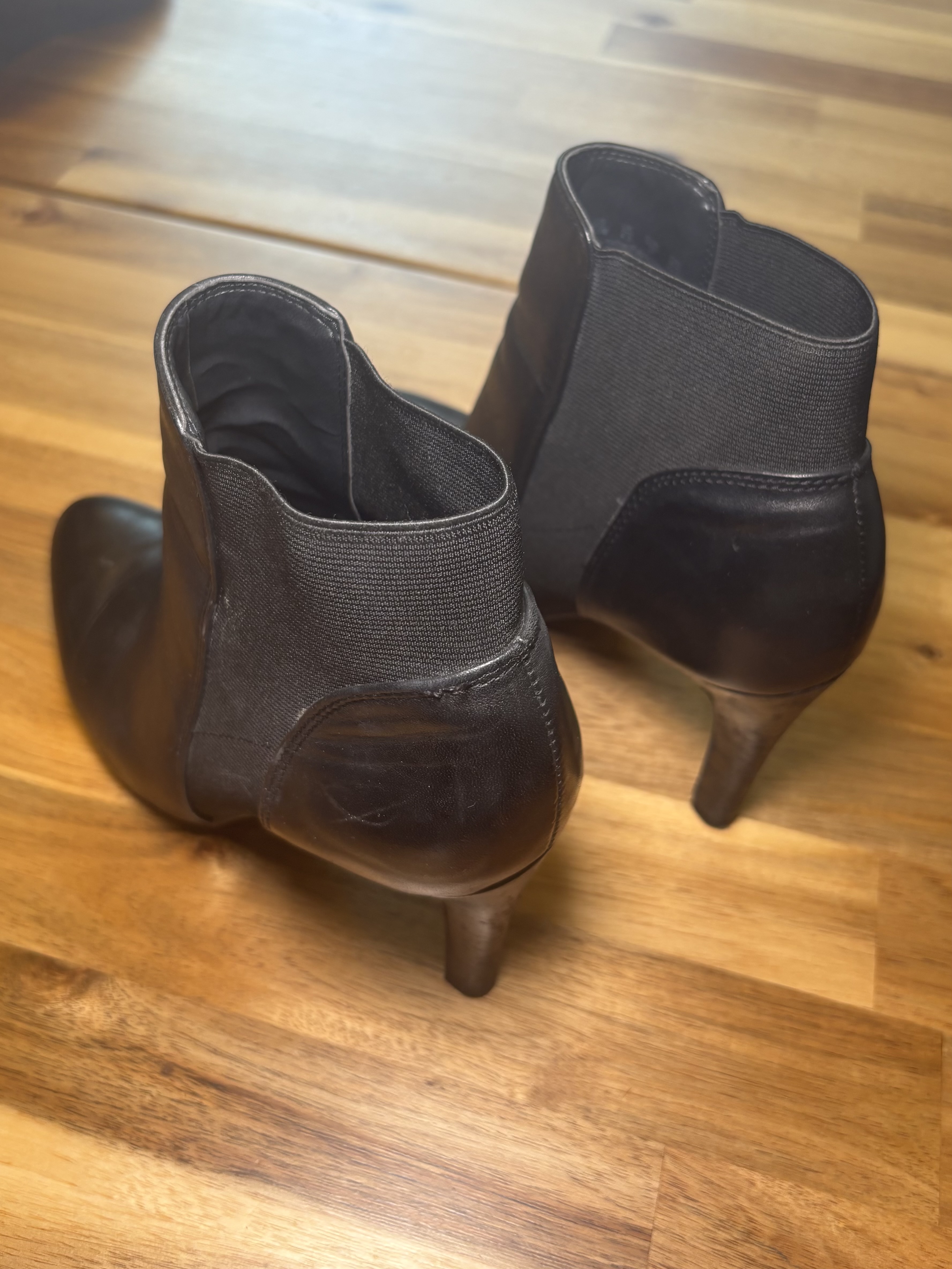 Franco Sarto Sleek Black Ankle Boots