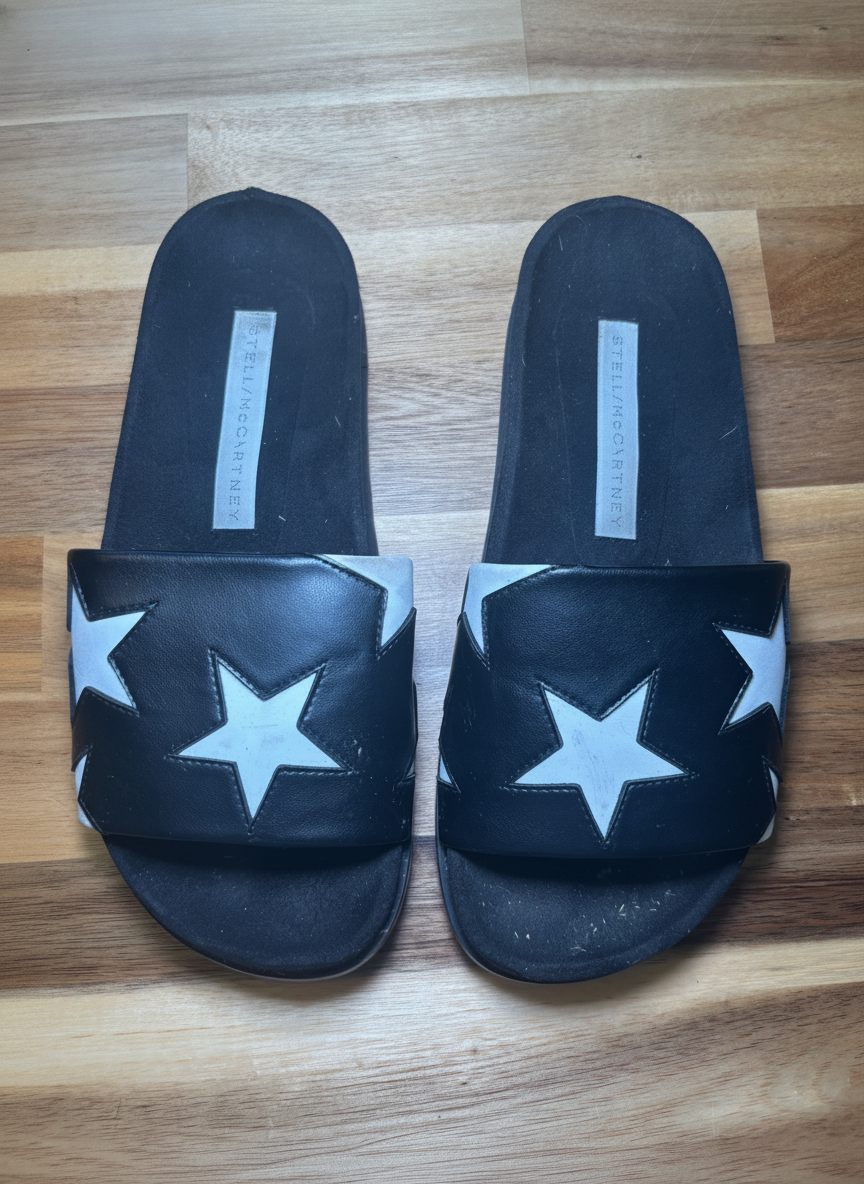 Stella McCartney Star-Embellished Slides - Styled Flat-Lay