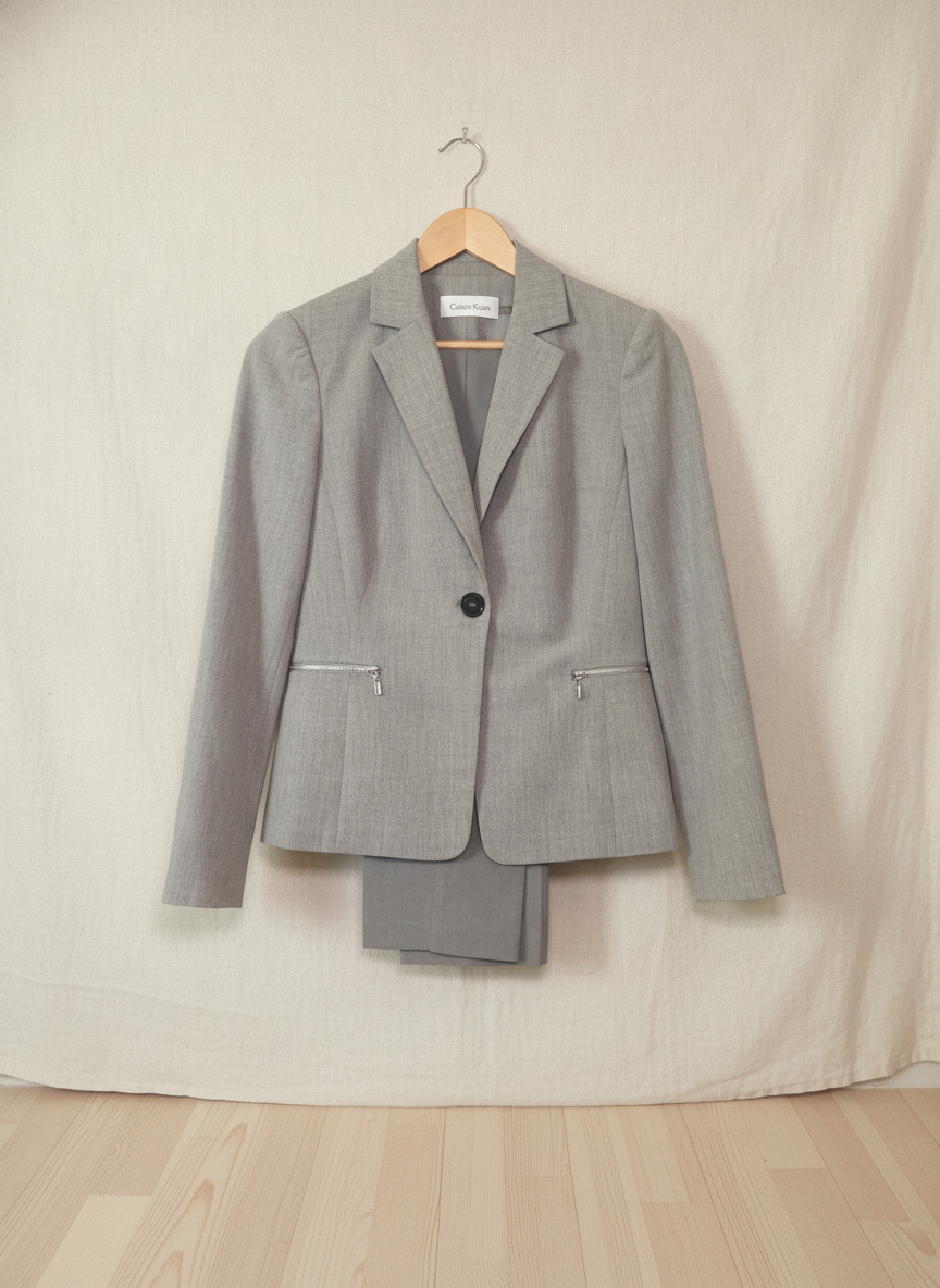 Calvin Klein Classic Gray Suit Jacket - Studio Shot