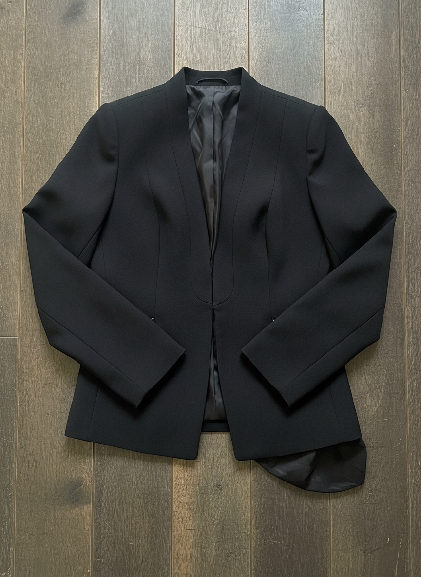 Catherine Fitted Black Blazer - Styled Flat-Lay