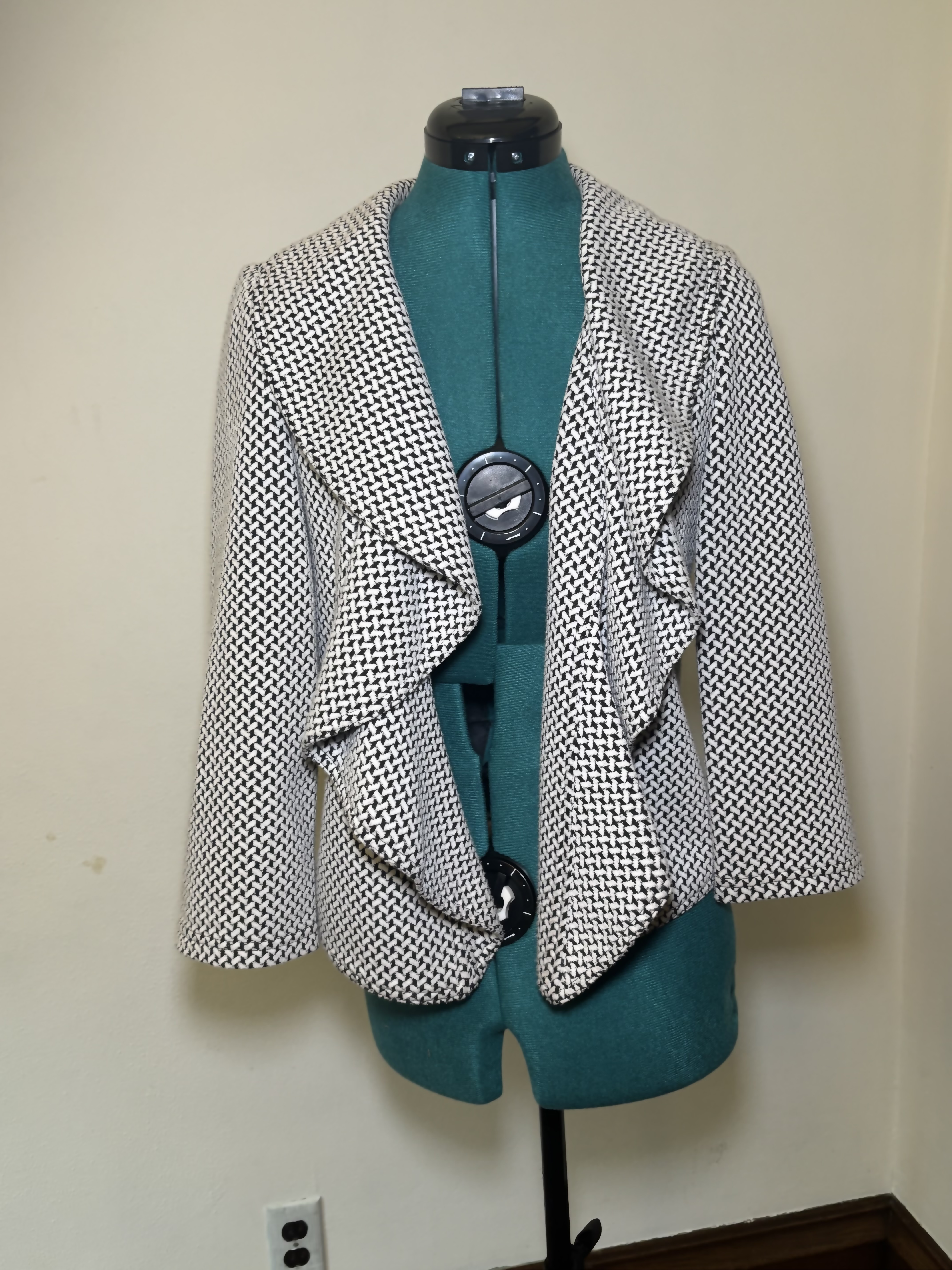 Calvin Klein Houndstooth Draped Blazer