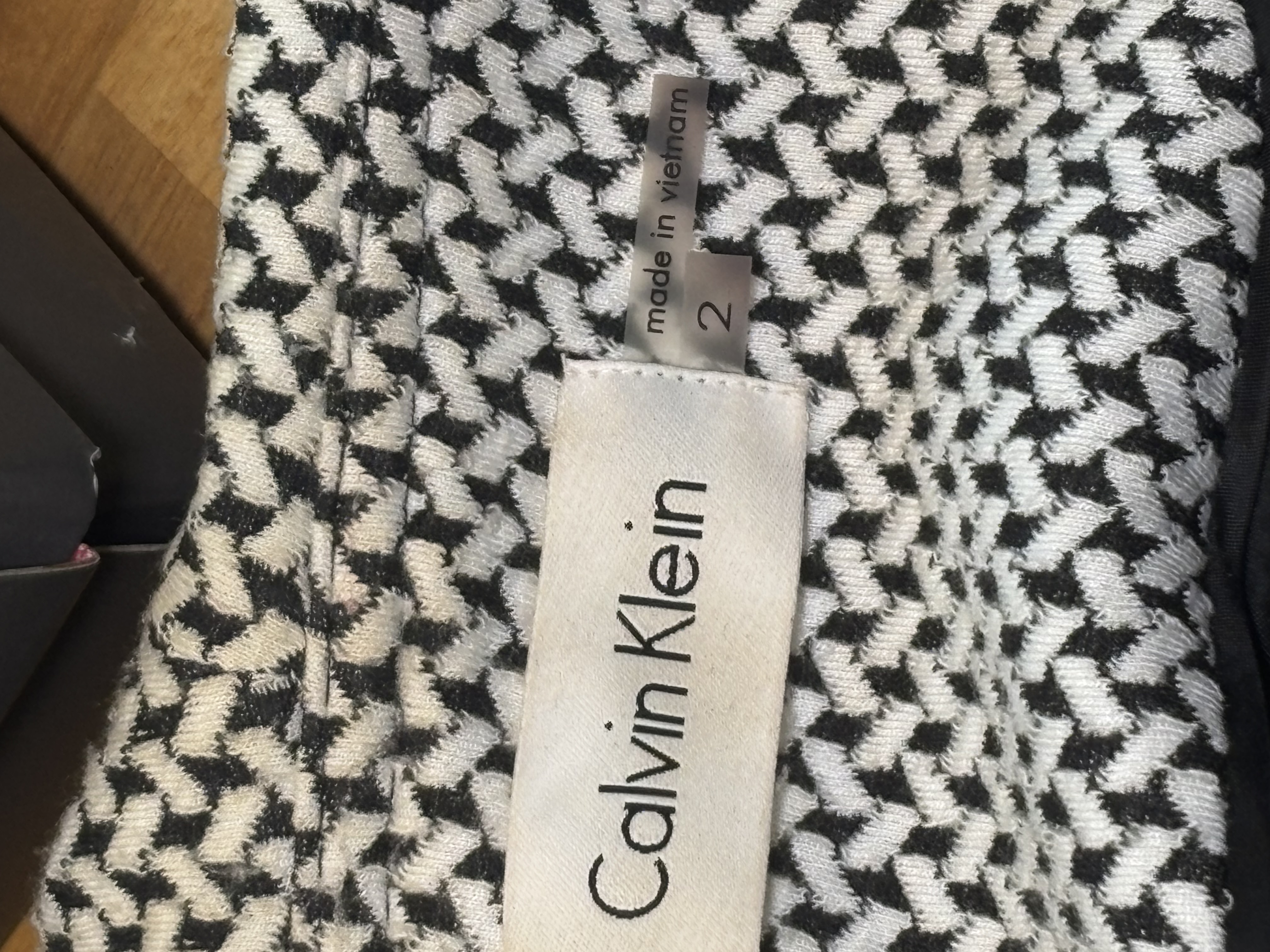 Calvin Klein Houndstooth Draped Blazer