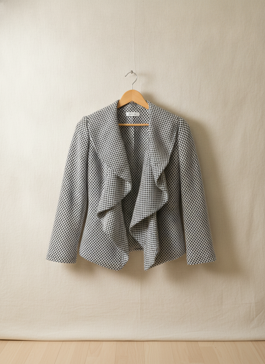 Calvin Klein Houndstooth Draped Blazer - Studio Shot