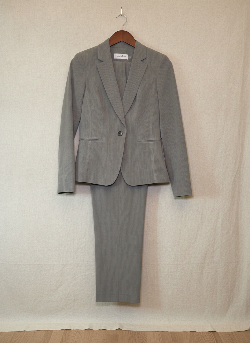 Calvin Klein Grey Pinstripe Blazer