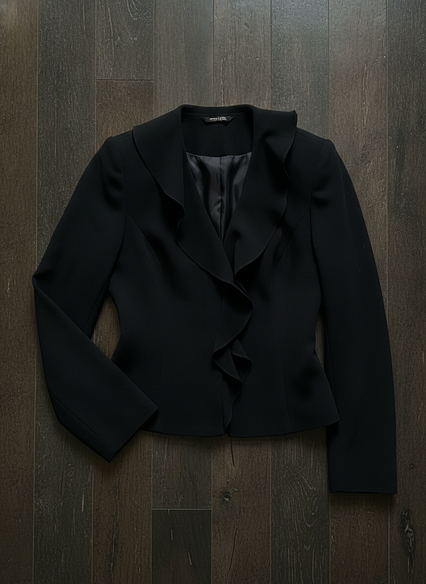 Calvin Klein Ruffle Front Blazer - Styled Flat-Lay