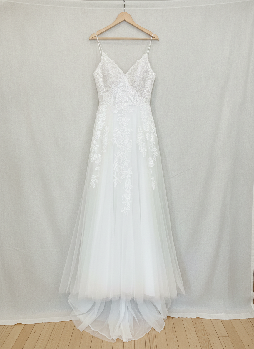 Amelia Couture Floral Lace Gown - Studio Shot