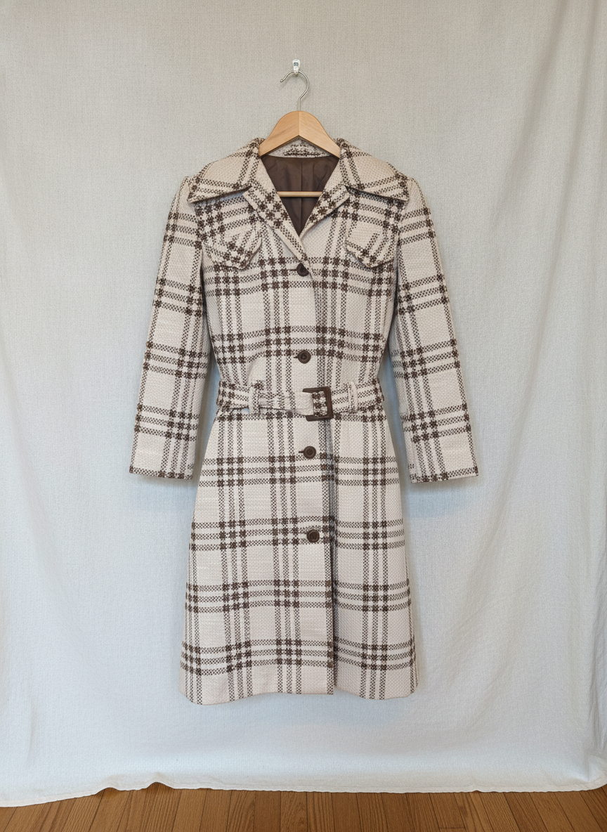 Gay Gibson Checkered Vintage Coat - Studio Shot