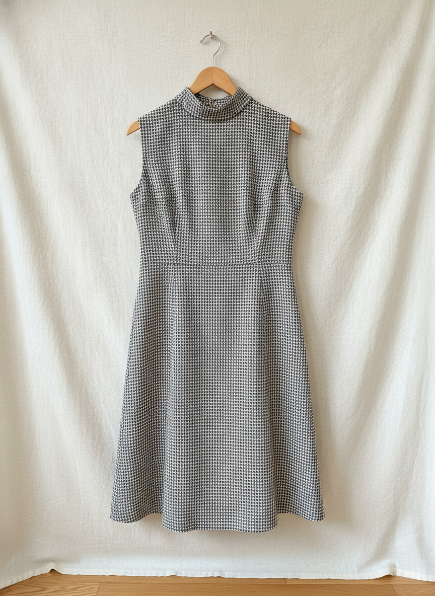 Brand Unknown Houndstooth A-Line Dress - Studio Shot