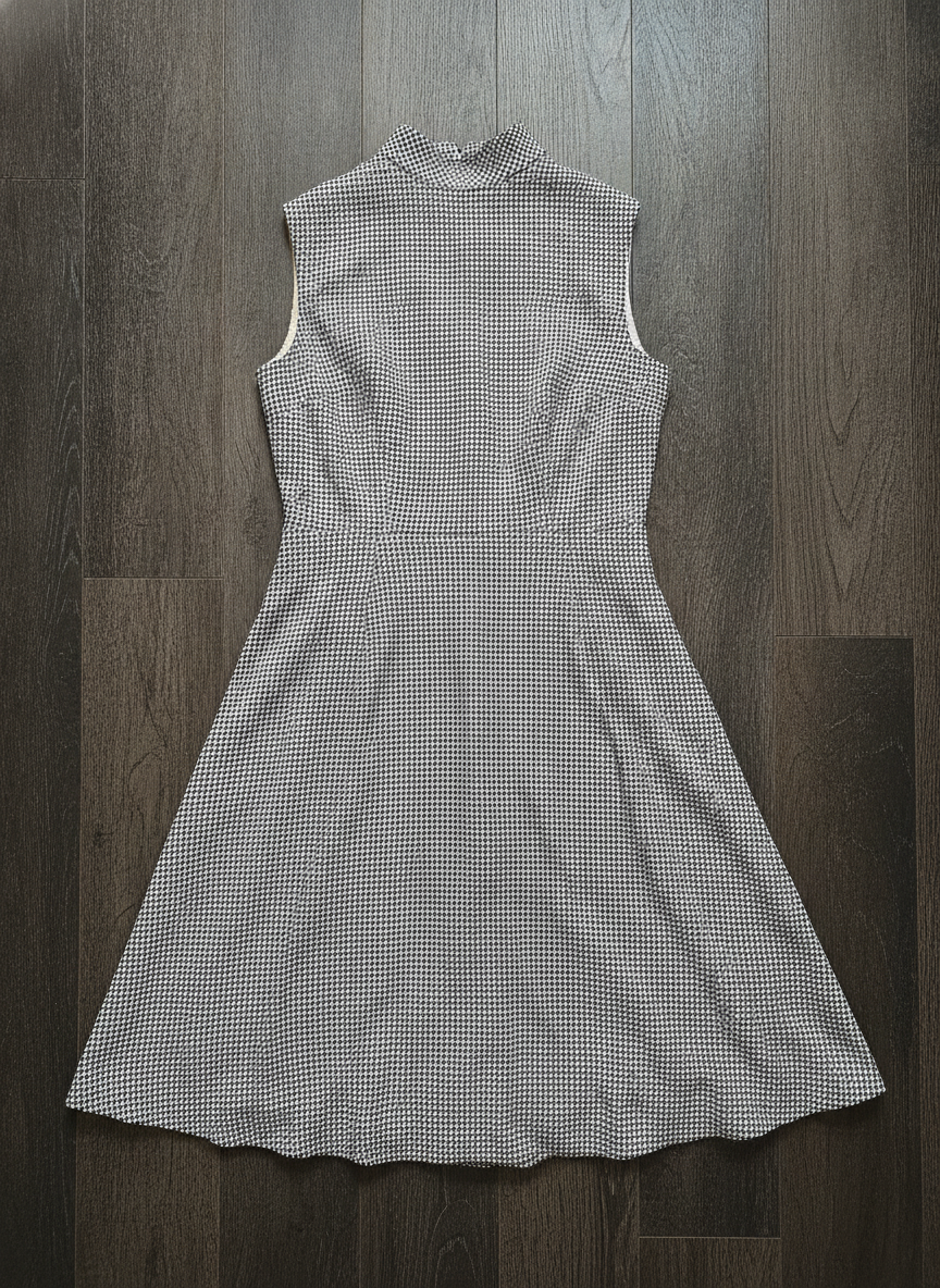 Brand Unknown Houndstooth A-Line Dress - Styled Flat-Lay