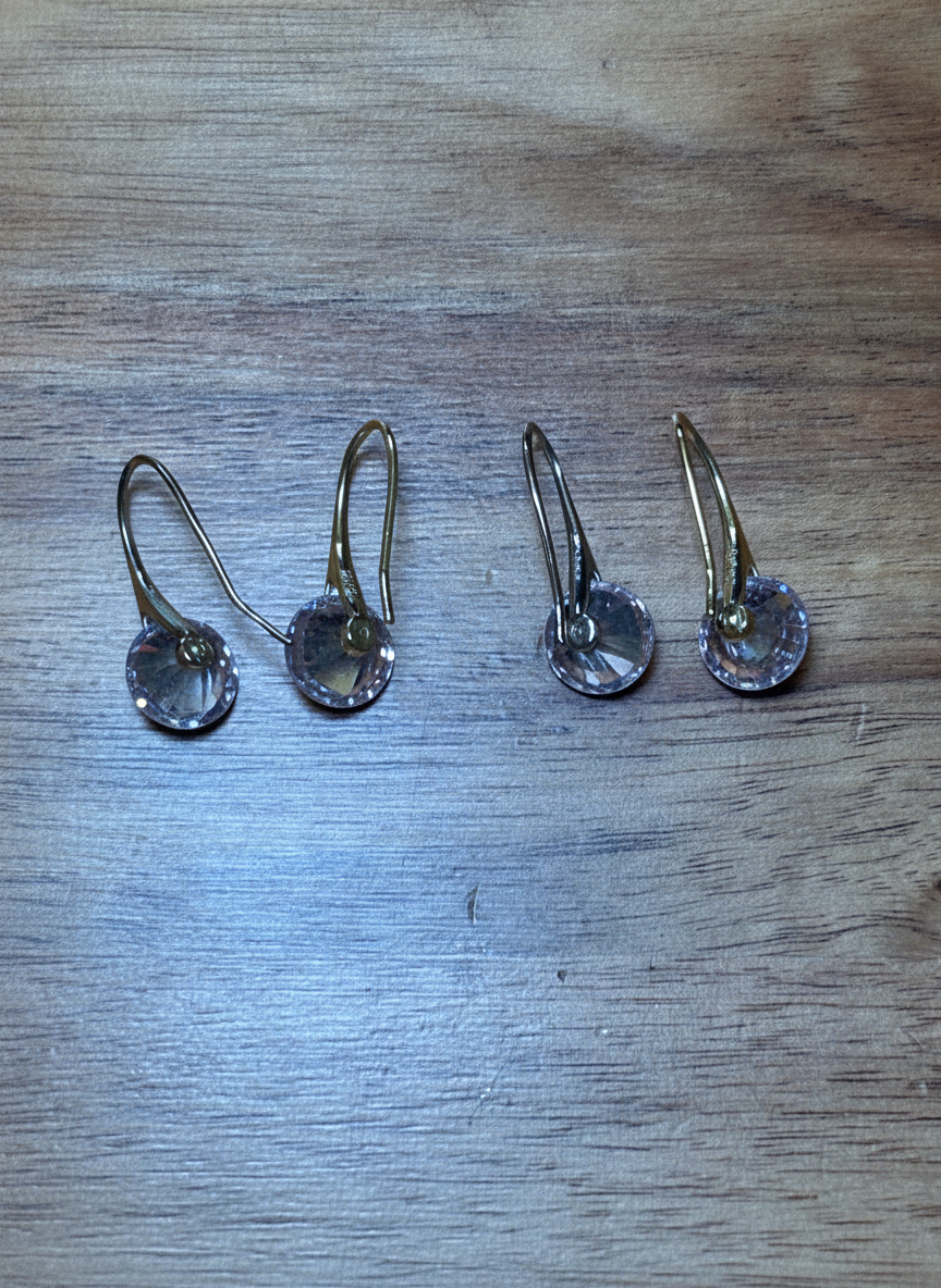 Elegant Crystal Drop Earrings - Styled Flat-Lay